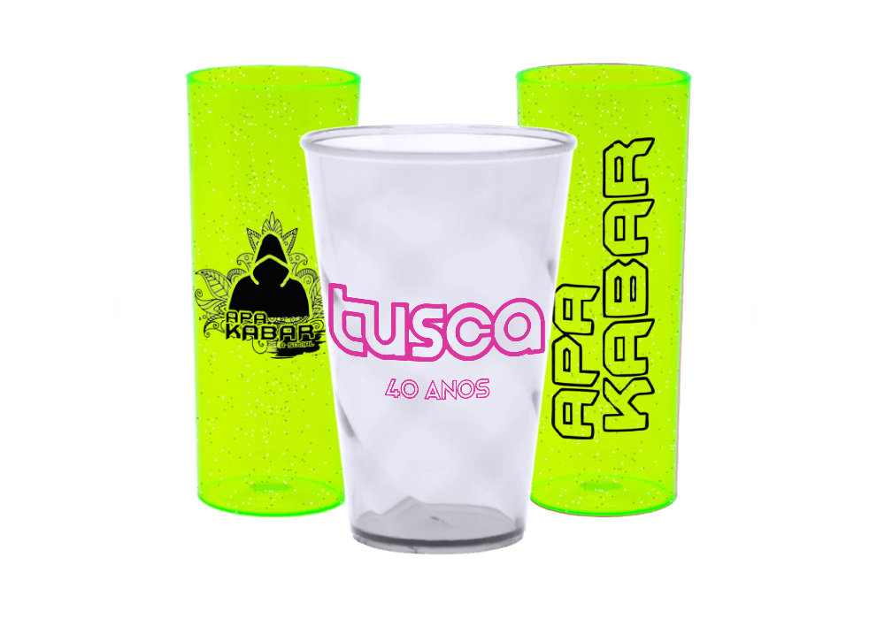 Copos Twister e Long Drink Personalizados para Festa Universitária